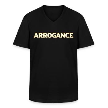 Arrogance dorée - T-shirt col V Homme - noir - Devant - AI Model Male 178 dark (178cm)