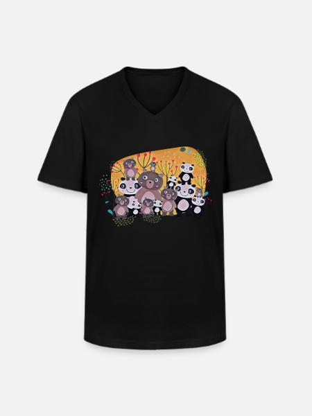 Bären Treff - Männer-T-Shirt mit V-Ausschnitt - Schwarz