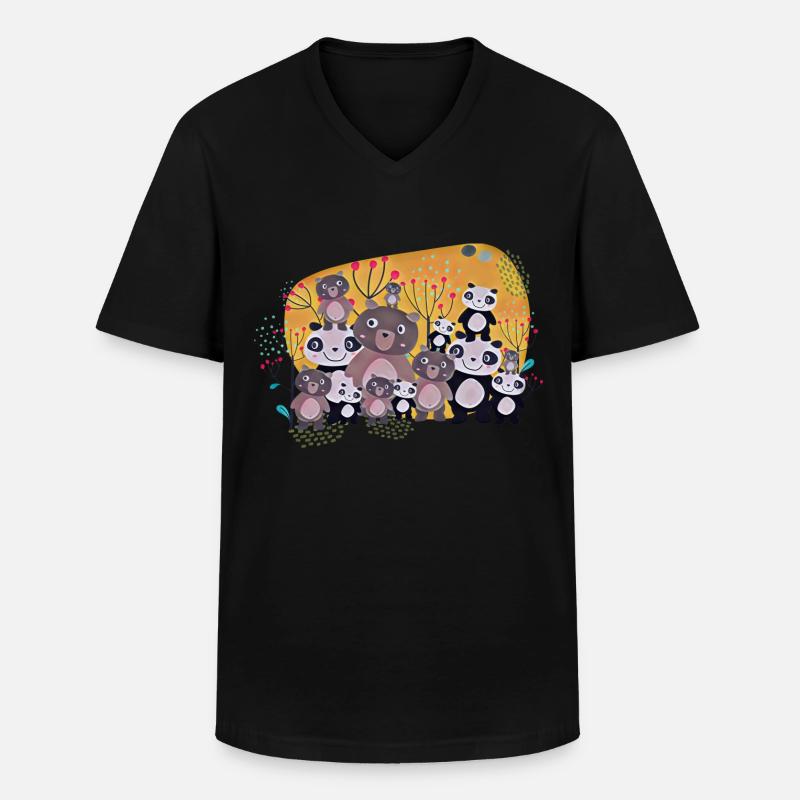 Bären Treff - Männer-T-Shirt mit V-Ausschnitt - Schwarz
