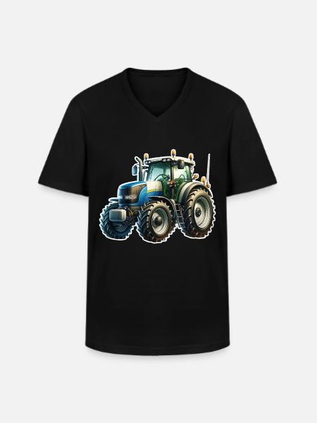 Tractor - Men's V-Neck T-Shirt - black
