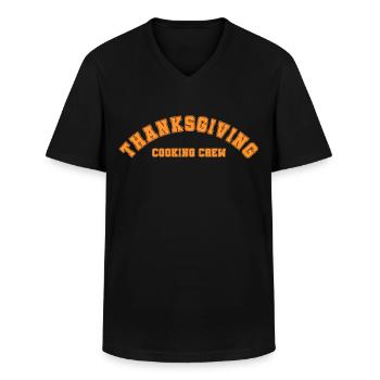 Thanksgiving Cooking Crew Familien Outfit - Männer-T-Shirt mit V-Ausschnitt - Schwarz - Vorne - AI Model Male 178 dark (178cm)