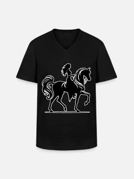 Arabisches Pferd Frau - Männer-T-Shirt mit V-Ausschnitt - Schwarz