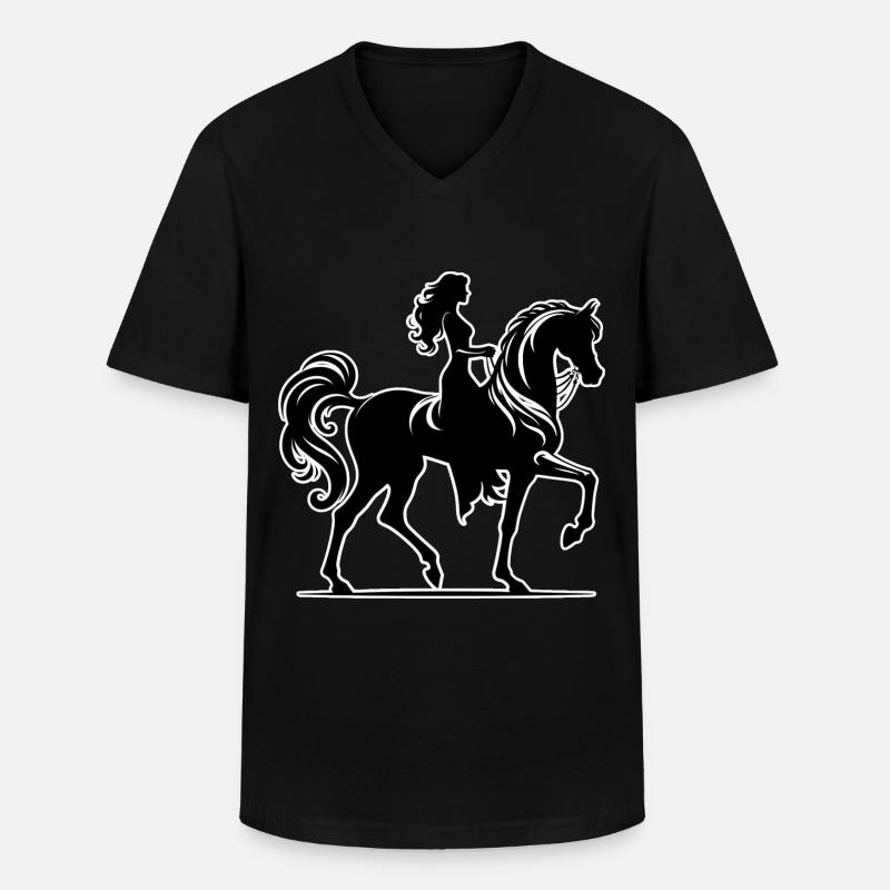 Arabisches Pferd Frau - Männer-T-Shirt mit V-Ausschnitt - Schwarz