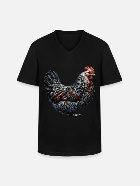 Funny Chicken Chicken Funny Image - Men's V-Neck T-Shirt - black