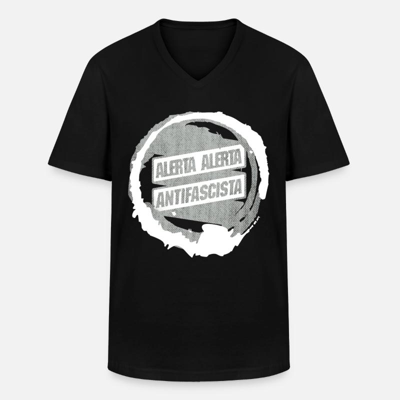 ALERTA ALERTA ANTIFASCISTA PROTEST - Männer-T-Shirt mit V-Ausschnitt - Schwarz