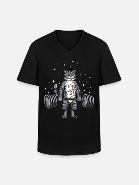 Powerlifter Strongman - Men's V-Neck T-Shirt - black