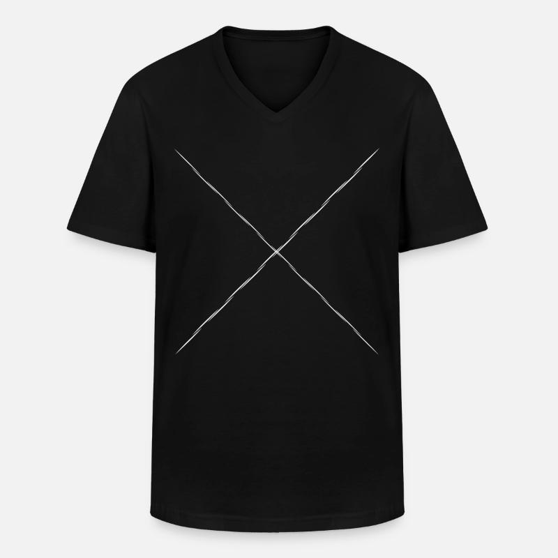 X - Männer-T-Shirt mit V-Ausschnitt - Schwarz