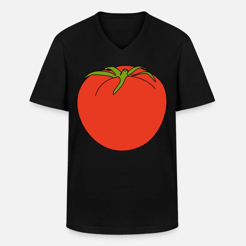 Tomate - Männer-T-Shirt mit V-Ausschnitt - Schwarz