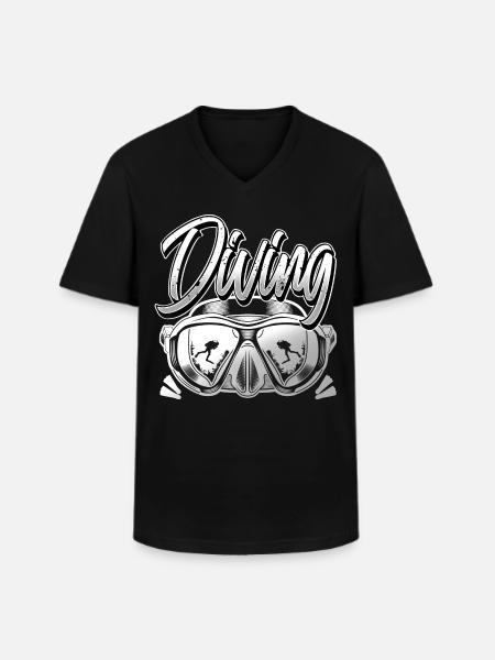 Plongée sous-marine - T-shirt col V Homme - noir