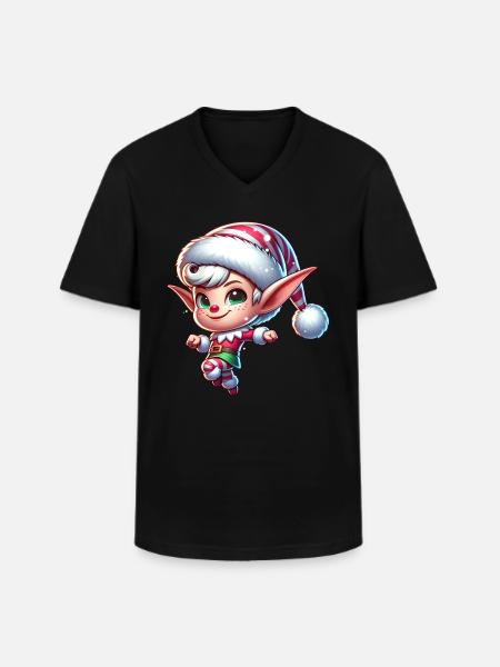 Elfe - Männer-T-Shirt mit V-Ausschnitt - Schwarz