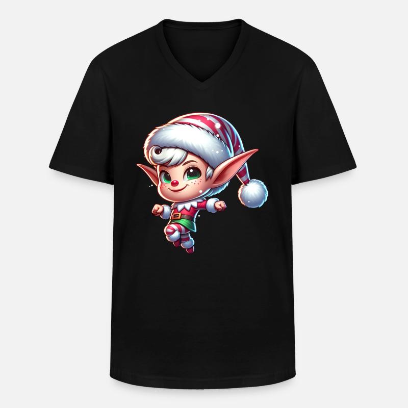 Elfe - Männer-T-Shirt mit V-Ausschnitt - Schwarz