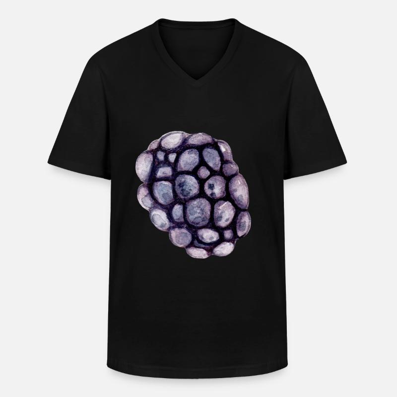 Brombeere - Männer-T-Shirt mit V-Ausschnitt - Schwarz