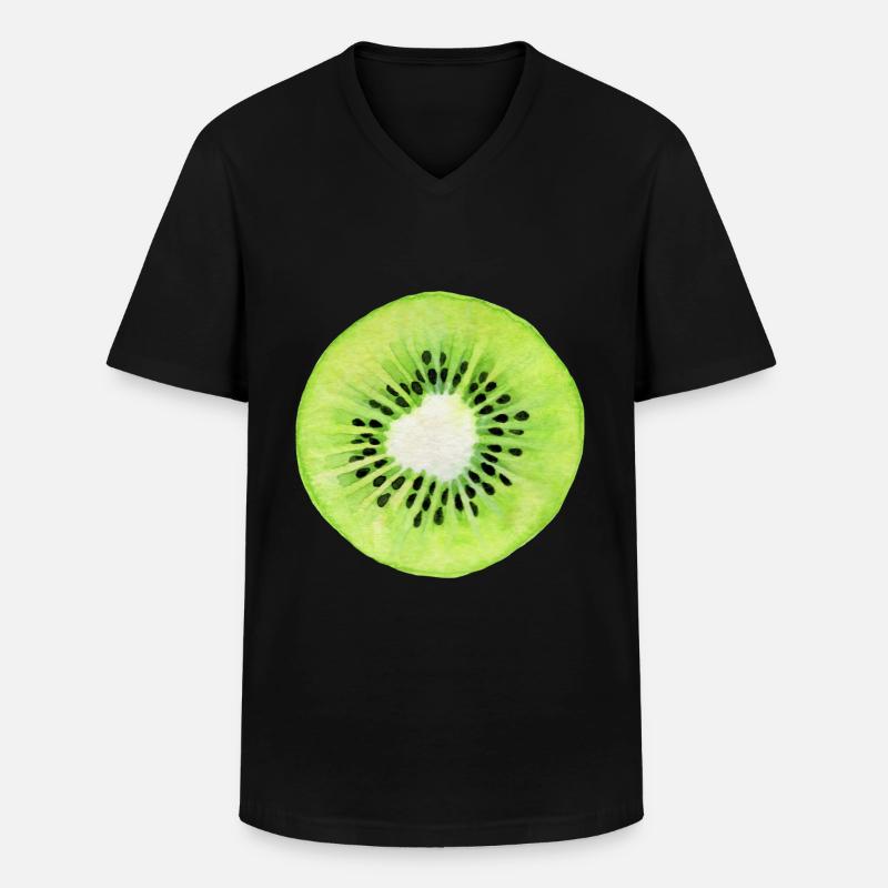 Kiwi - Männer-T-Shirt mit V-Ausschnitt - Schwarz