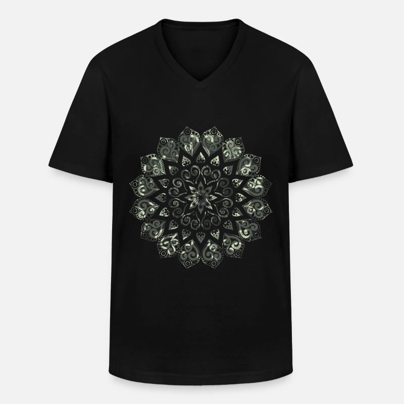 Mandala - Männer-T-Shirt mit V-Ausschnitt - Schwarz