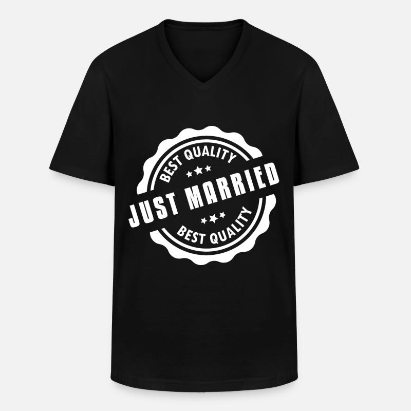 Just Married Best Quality - Männer-T-Shirt mit V-Ausschnitt - Schwarz