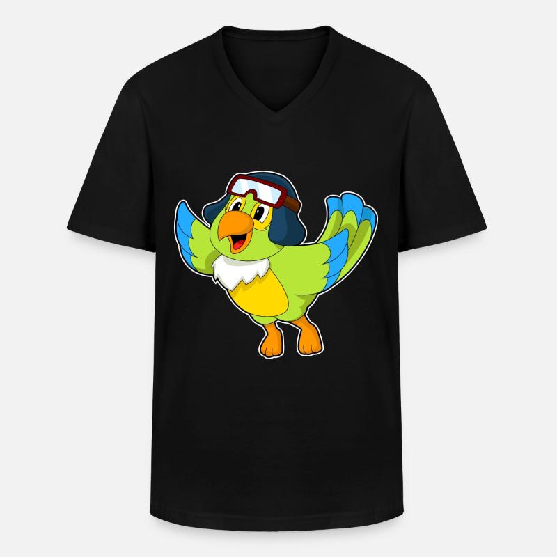 Parrot Pilot Pilot Cap - Men's V-Neck T-Shirt - black