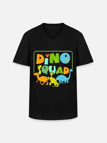 Dino Squad Future Paleontologist Dinosaur Di - Men's V-Neck T-Shirt - black