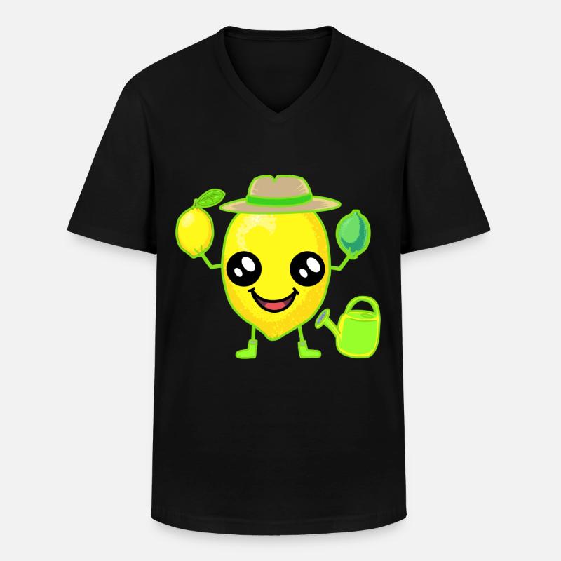 Zitronen Zitrone - Männer-T-Shirt mit V-Ausschnitt - Schwarz