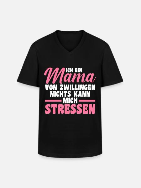 Mutter Zwillinge Zwillings Mama - Männer-T-Shirt mit V-Ausschnitt - Schwarz