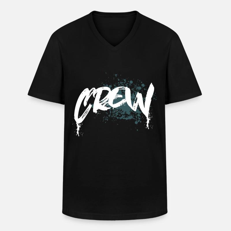 Crew - Männer-T-Shirt mit V-Ausschnitt - Schwarz