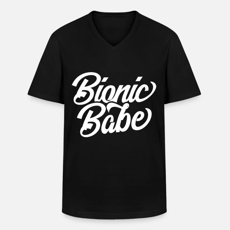 Prothesenträger Prothese Bionik Prothesen - Männer-T-Shirt mit V-Ausschnitt - Schwarz