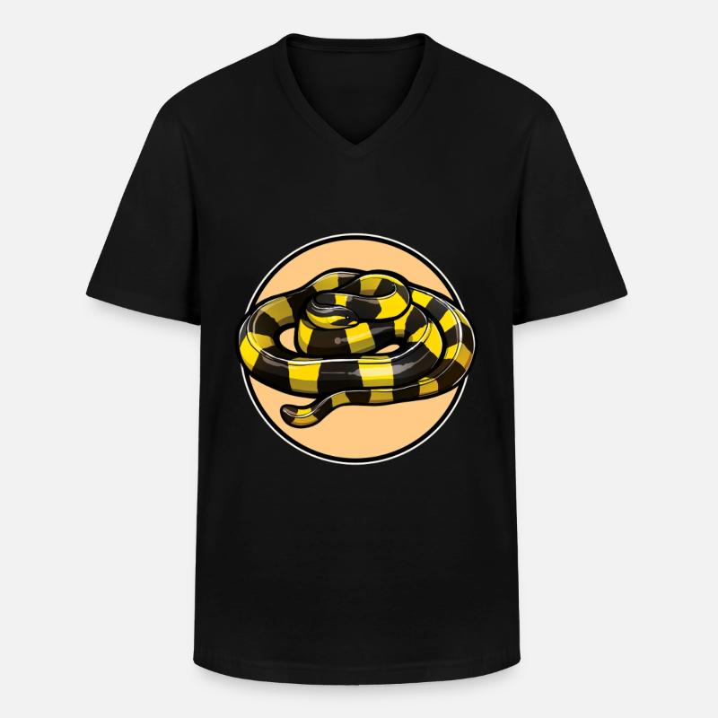 Banded Krait Gebänderter Krait - Männer-T-Shirt mit V-Ausschnitt - Schwarz