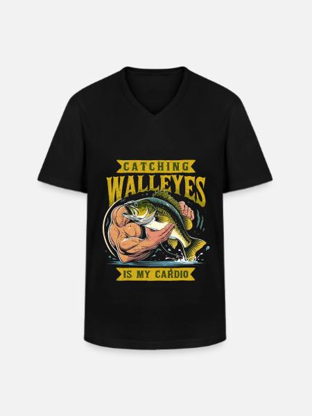Glasaugenbarsch Zander Catching Walleyes - Männer-T-Shirt mit V-Ausschnitt - Schwarz