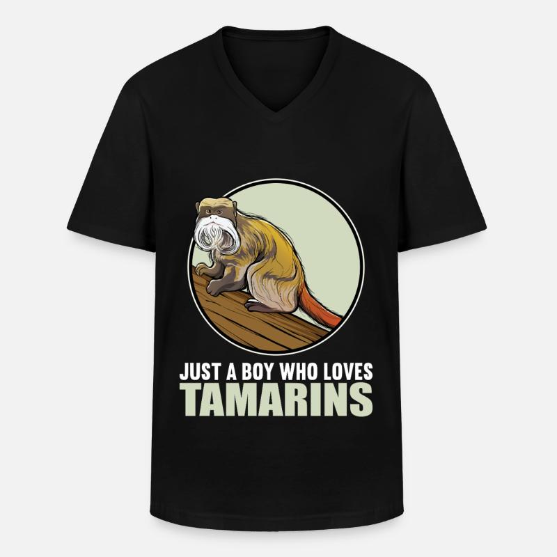 Tamarine Tamarin - Männer-T-Shirt mit V-Ausschnitt - Schwarz