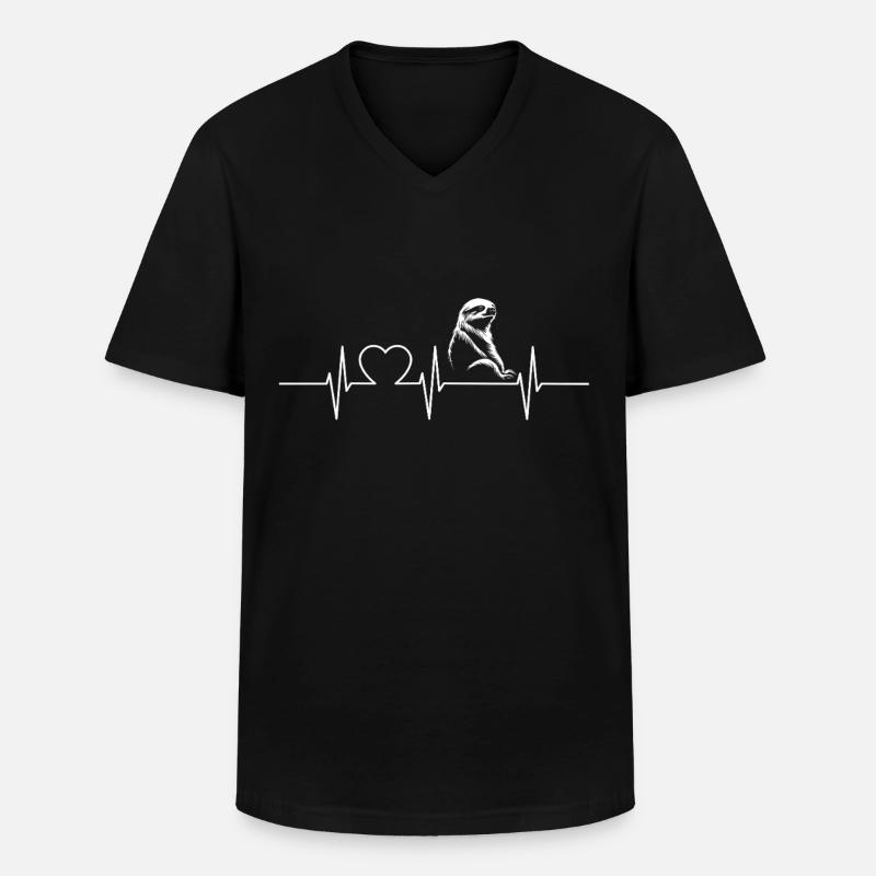 Faultiere Faultier - Männer-T-Shirt mit V-Ausschnitt - Schwarz