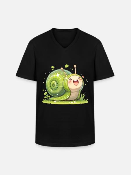 Snails Snail - Men's V-Neck T-Shirt - black