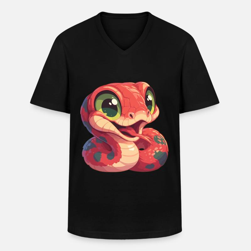 Schlangen Schlange - Männer-T-Shirt mit V-Ausschnitt - Schwarz
