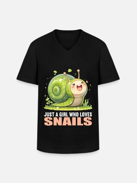 Snails Snail - Men's V-Neck T-Shirt - black