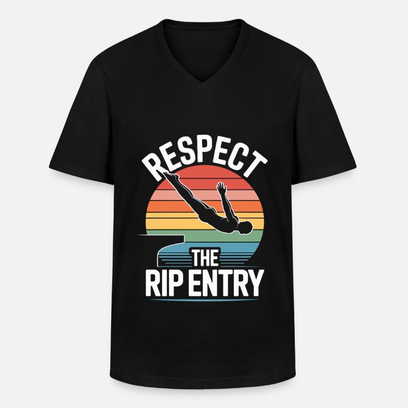 Kunstspringen Turmspringer Sprungbrett - Männer-T-Shirt mit V-Ausschnitt - Schwarz