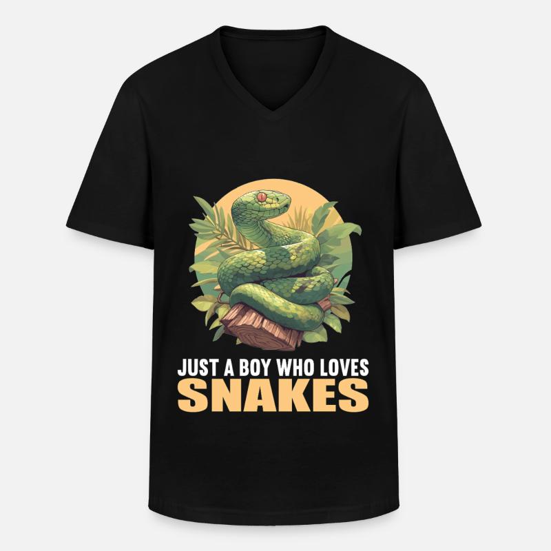 Schlangen Schlange - Männer-T-Shirt mit V-Ausschnitt - Schwarz