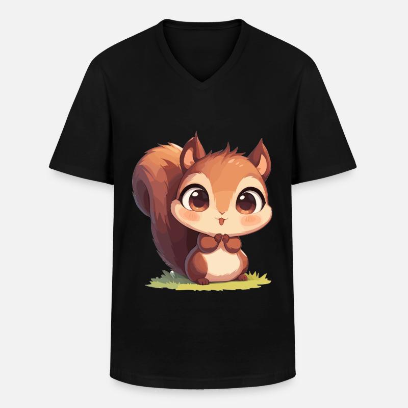 Eichhörnchen - Männer-T-Shirt mit V-Ausschnitt - Schwarz