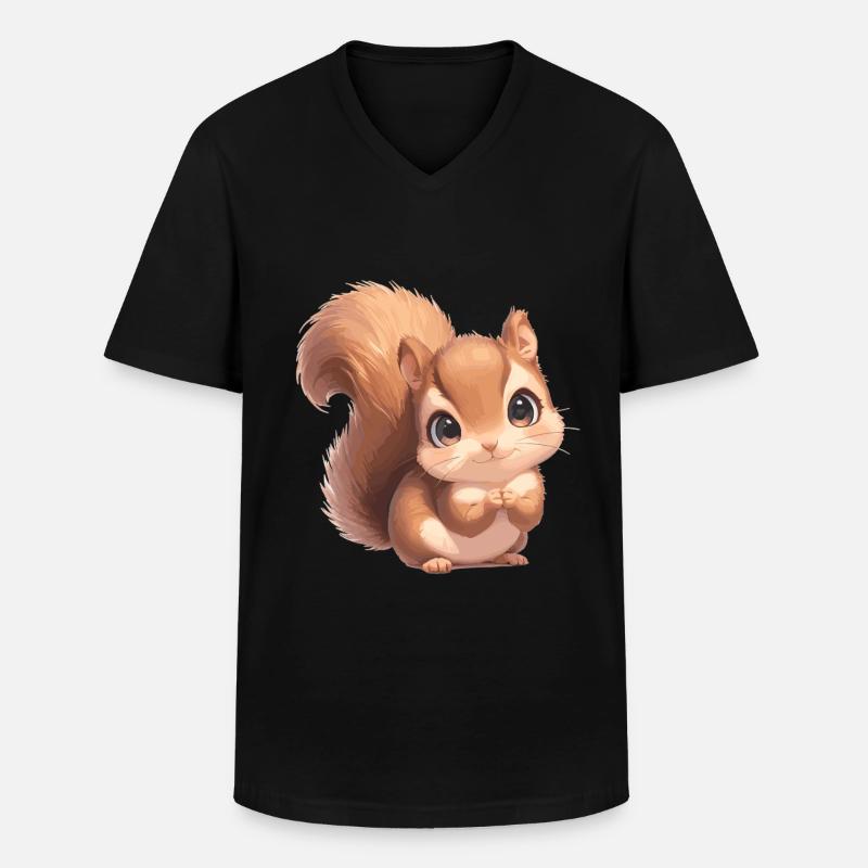 Eichhörnchen - Männer-T-Shirt mit V-Ausschnitt - Schwarz