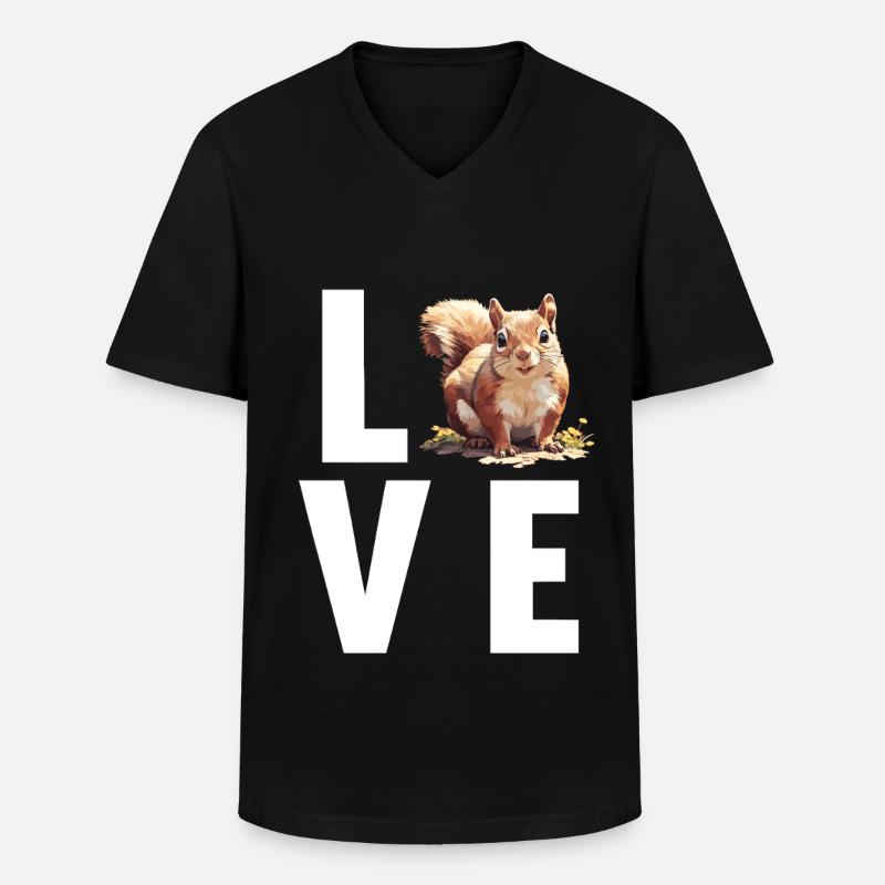 Squirrel - Men's V-Neck T-Shirt - black