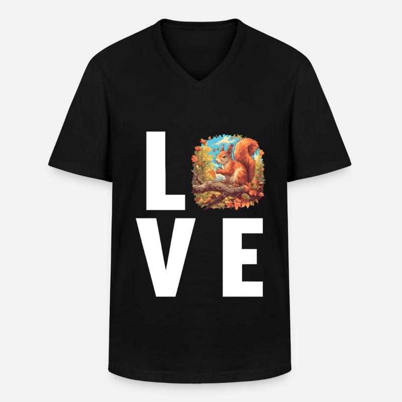 Squirrel - Men's V-Neck T-Shirt - black