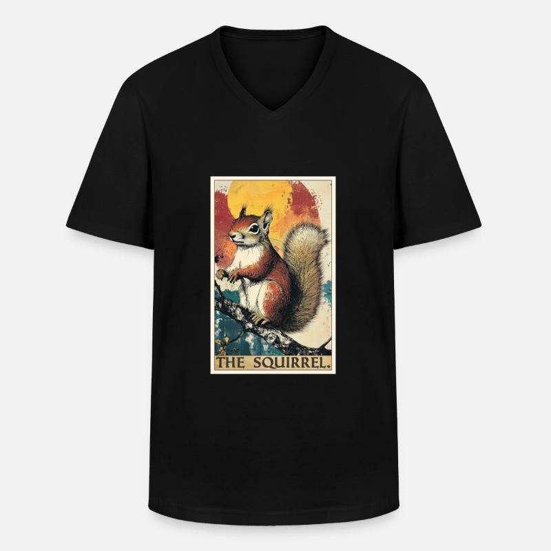 Eichhörnchen - Männer-T-Shirt mit V-Ausschnitt - Schwarz