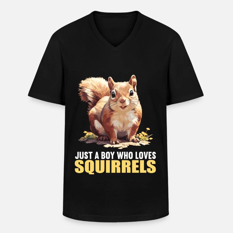 Eichhörnchen - Männer-T-Shirt mit V-Ausschnitt - Schwarz