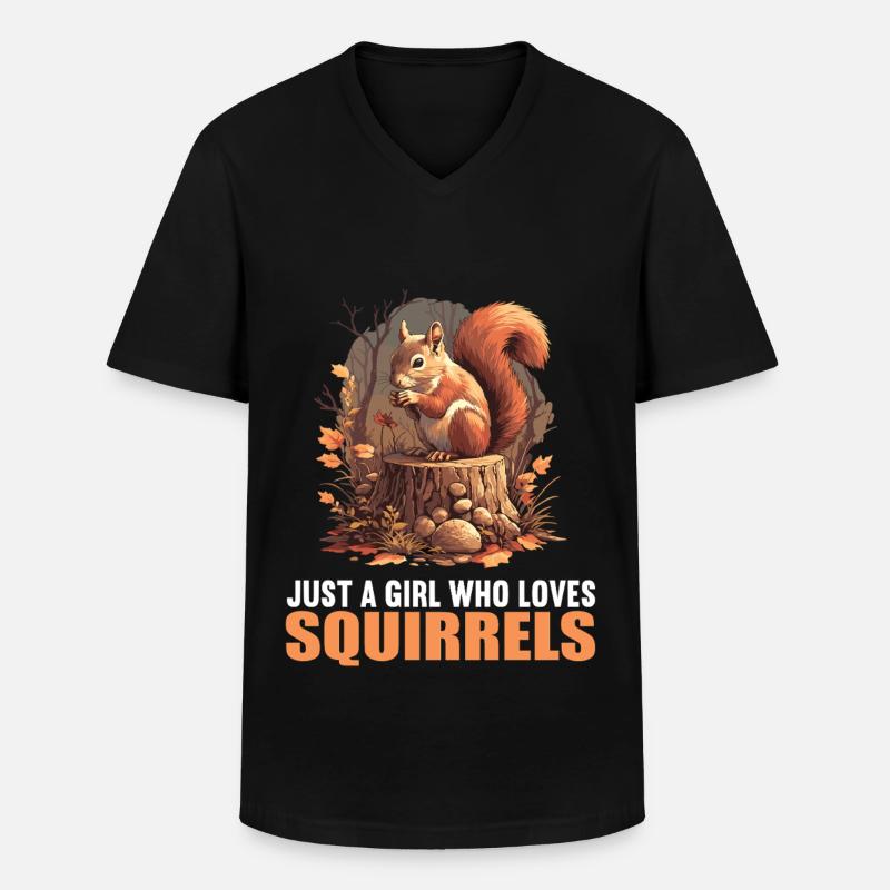 Eichhörnchen - Männer-T-Shirt mit V-Ausschnitt - Schwarz