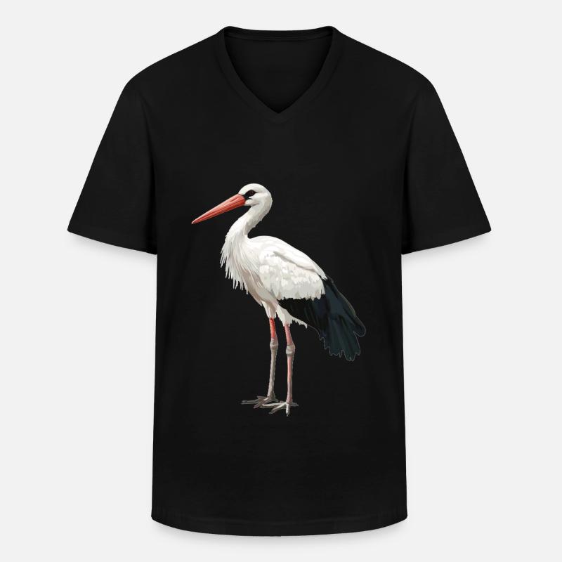 Störche Storch - Männer-T-Shirt mit V-Ausschnitt - Schwarz