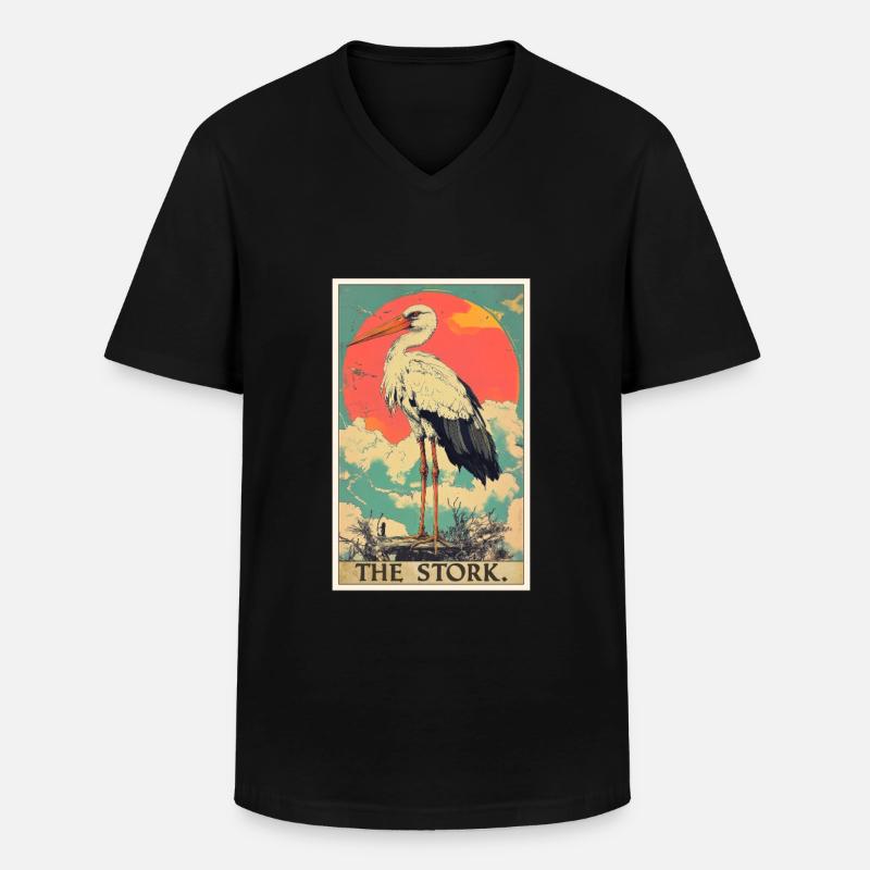 Störche Storch - Männer-T-Shirt mit V-Ausschnitt - Schwarz