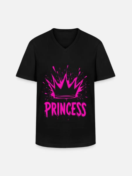 Princesse Crown Splash - T-shirt col V Homme - noir