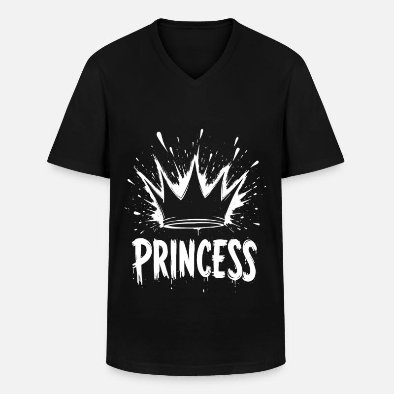 Prinzessin Krone Splash - Männer-T-Shirt mit V-Ausschnitt - Schwarz