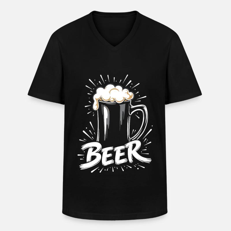 Bier Krug - Männer-T-Shirt mit V-Ausschnitt - Schwarz