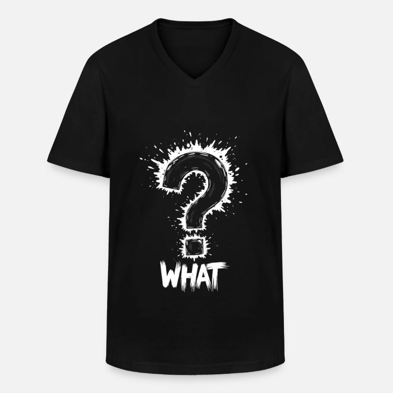 Quel point d’interrogation Splash - T-shirt col V Homme - noir