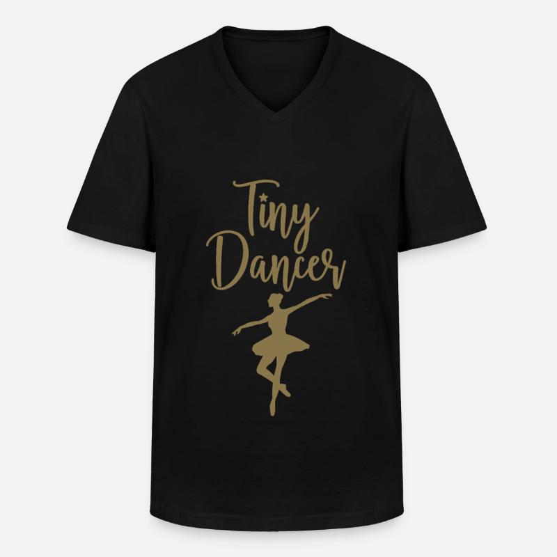 Tiny Dancer - Ballerina Silhouette - Männer-T-Shirt mit V-Ausschnitt - Schwarz