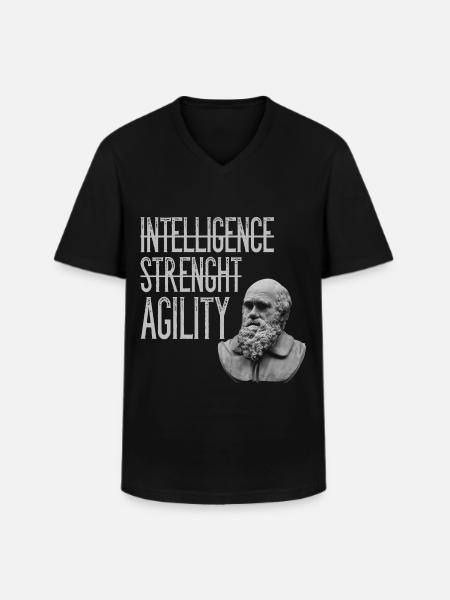Charles Darwin Agility Agility Adaptable - Men's V-Neck T-Shirt - black