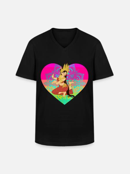 Dancer Asia India Thailand Heart Holiday - Men's V-Neck T-Shirt - black